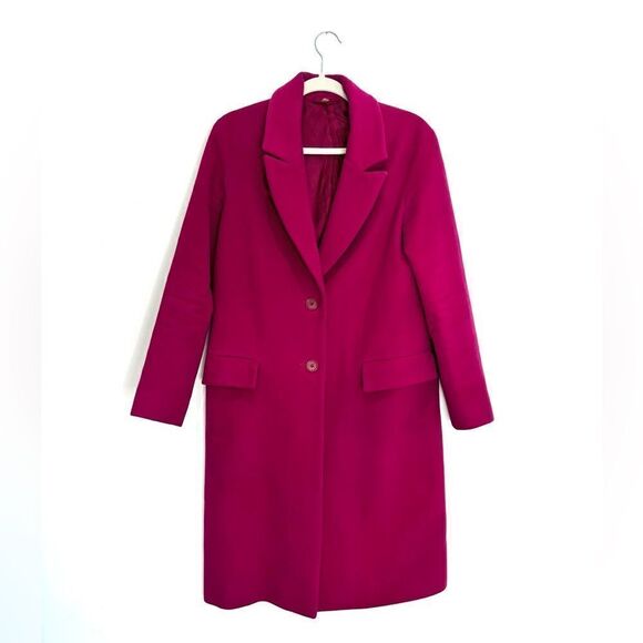 COS Wool blend coat in Magenta - Picture 4 of 8
